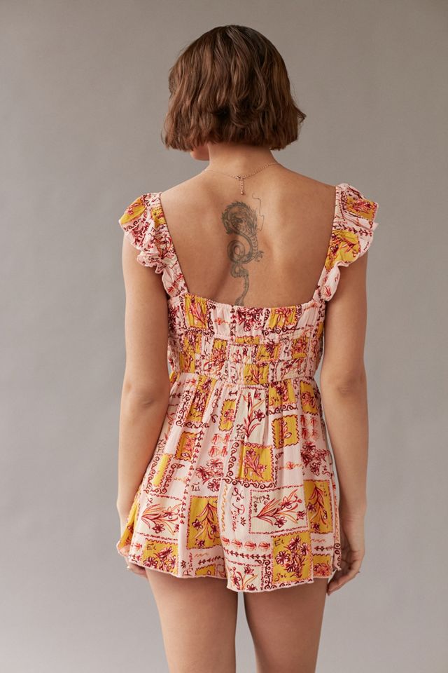 UO Rockaway Smocked Playsuit  #1