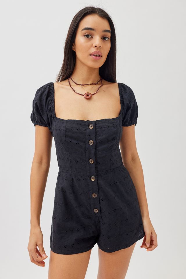 Uo Reid Broderie Playsuit Urban Outfitters Uk 8167