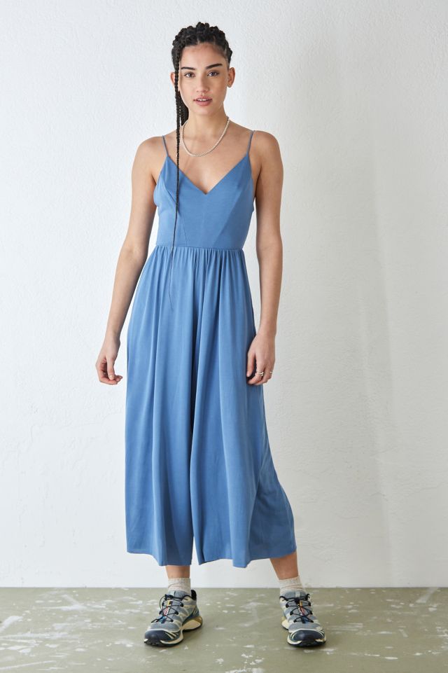 Urban Outfitters Blue Molly Cupro Culotte Jumpsuit