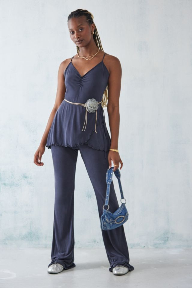 UO Evelyn Wrap-Over Romper Jumpsuit