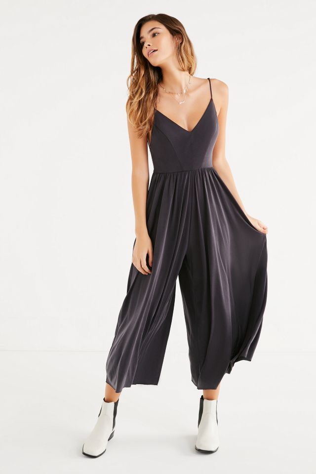 Urban Outfitters Blue Molly Cupro Culotte Jumpsuit