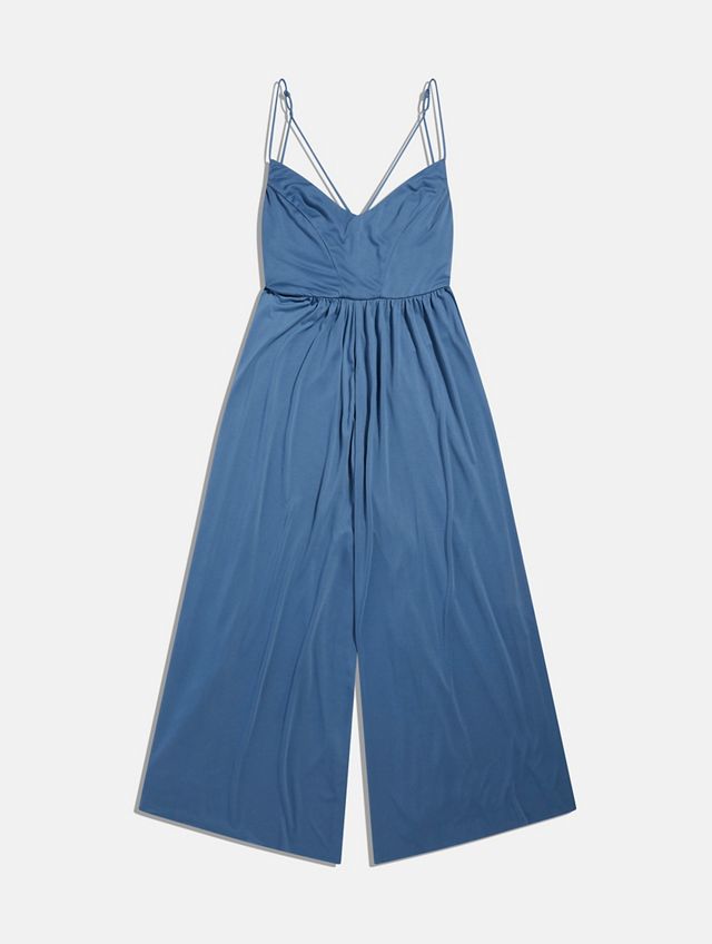 Urban Outfitters Blue Molly Cupro Culotte Jumpsuit