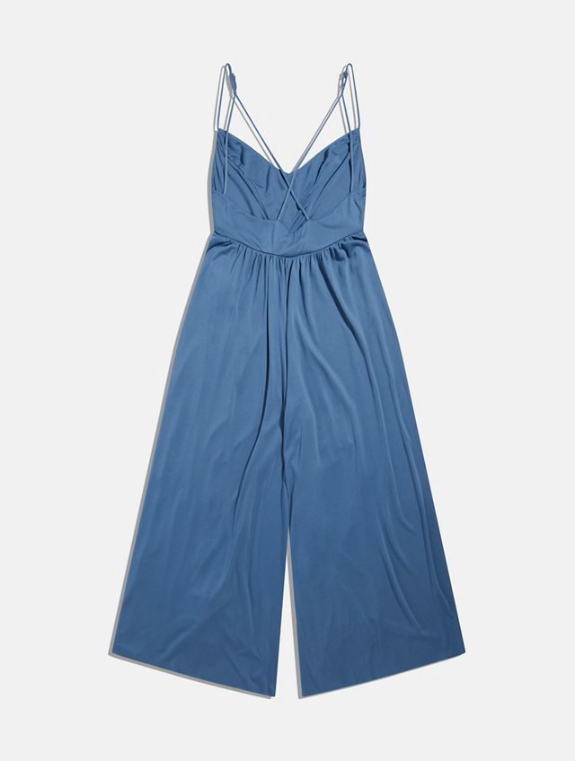 UO Blue Molly Cupro Culotte Jumpsuit #5