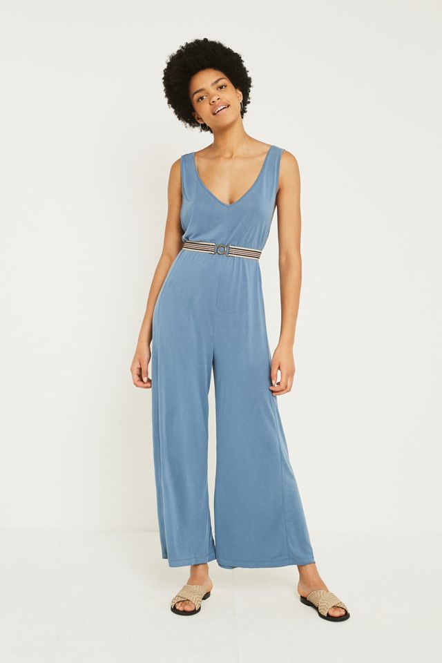 Cupro Blend Sleeveless Jumpsuit