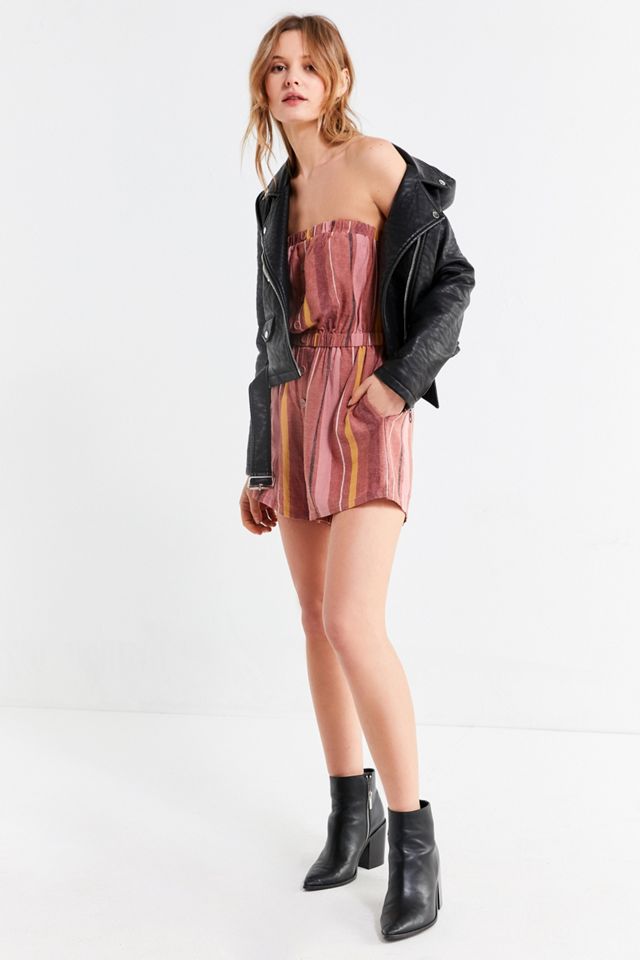 UO Button-Through Linen Tube Top Playsuit #1