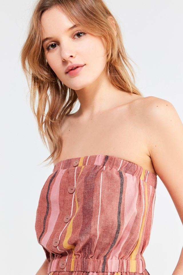 UO Button-Through Linen Tube Top Playsuit #3