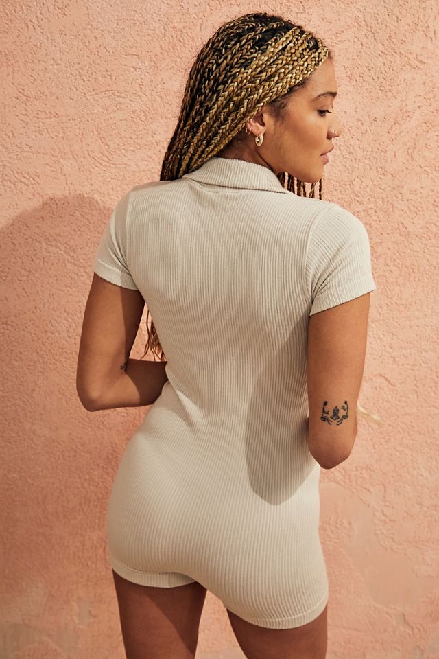 UO Ribbed Polo Playsuit #3