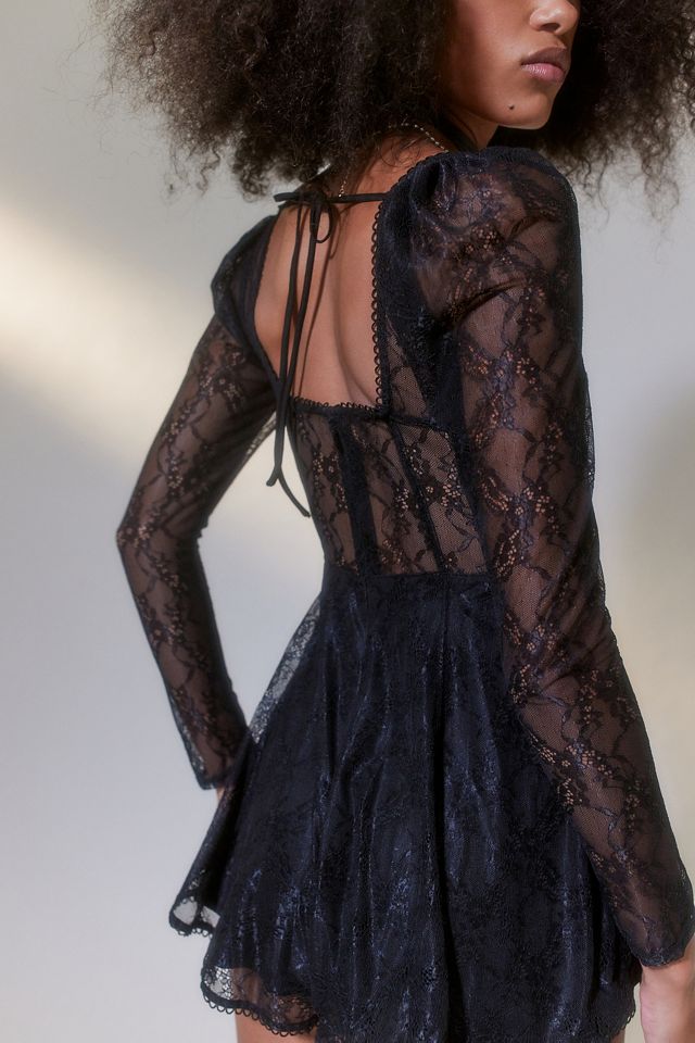 UO Leah Lace Romper #1