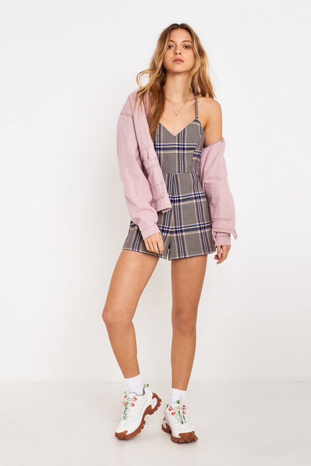 UO Check Print Strappy Playsuit #3