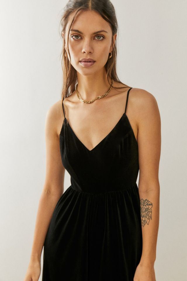 Urban outfitters hot sale black velvet jumpsuit