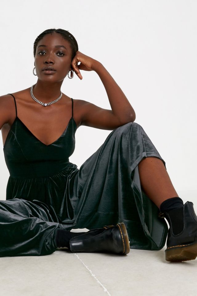 Urban outfitters velvet jumpsuit sale