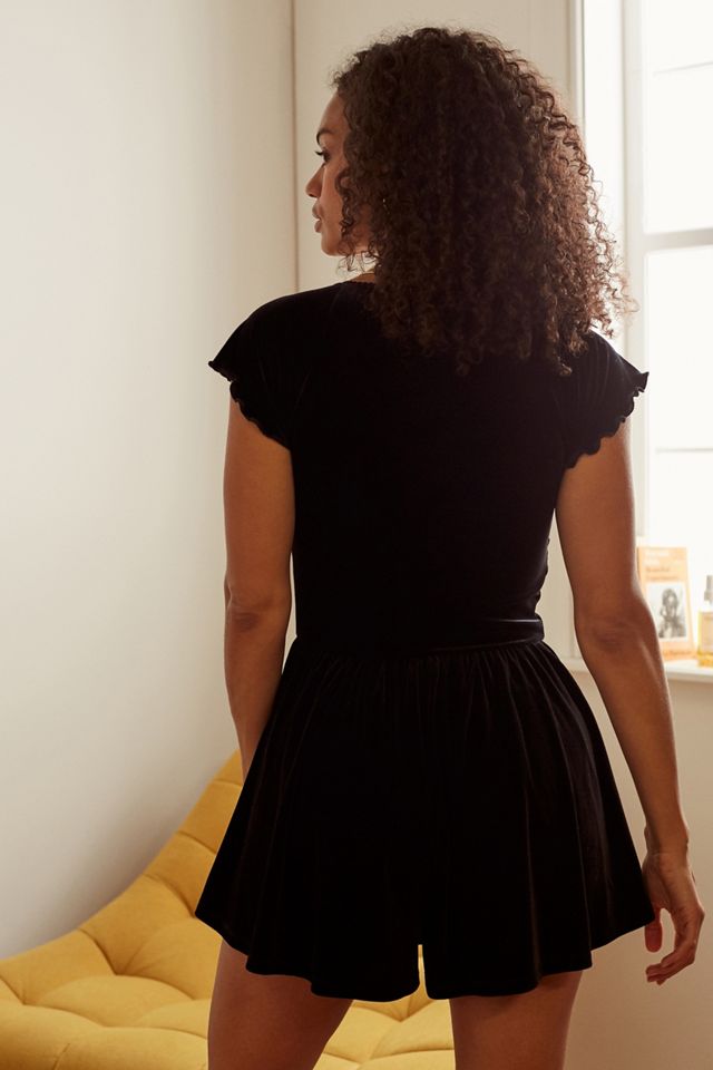 UO Milly Velvet Playsuit #1