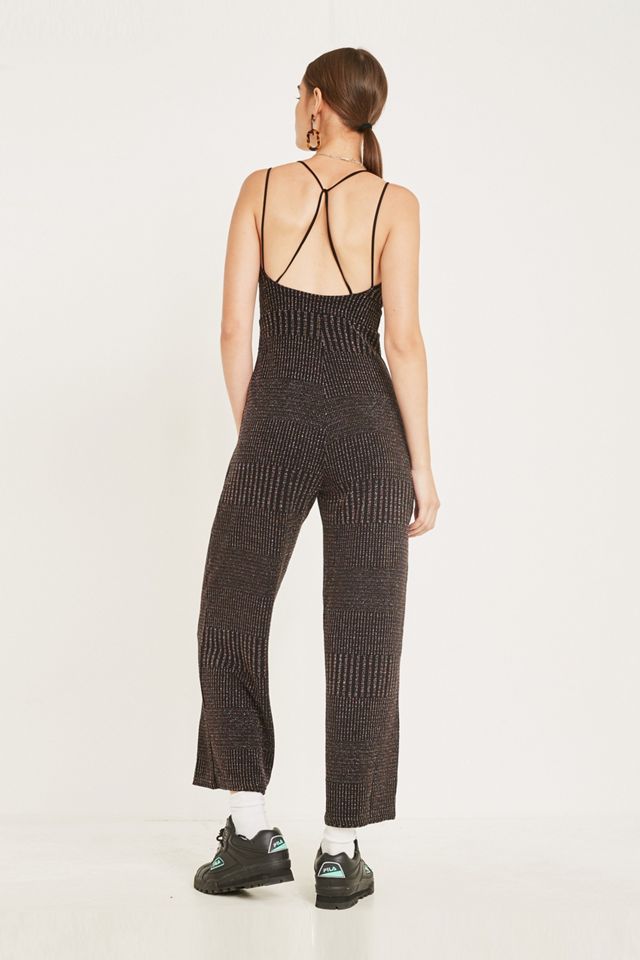Urban Outfitters – Glitzernder, gestreifter Overall mit Riemchendesign #5