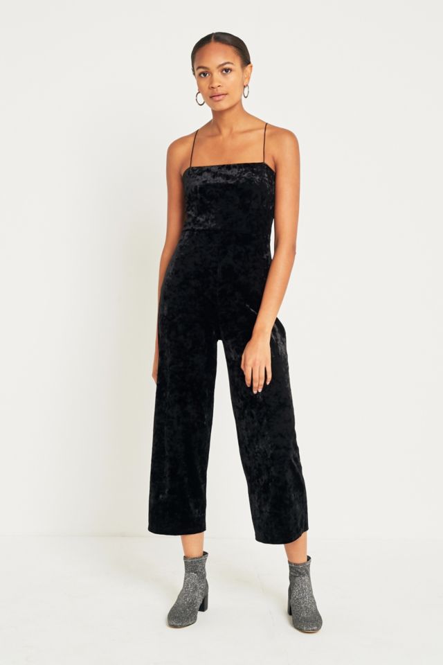 Pins Needles Velvet Straight Neck Jumpsuit Urban Outfitters UK