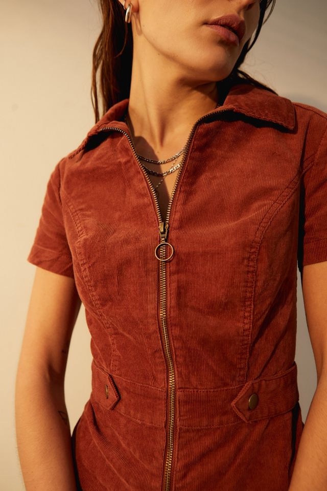 UO Tyson Short Sleeve Corduroy Playsuit #1