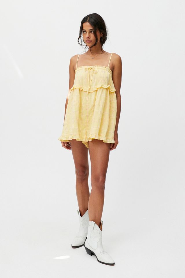 UO Yellow Ruffle Romper #3