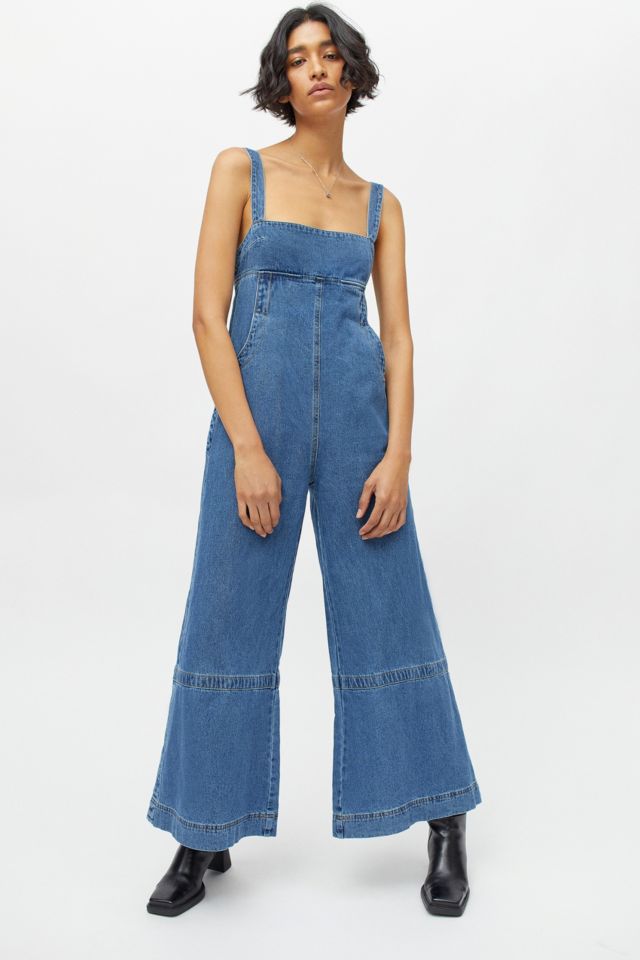 Denim jumpsuit cheap flare leg