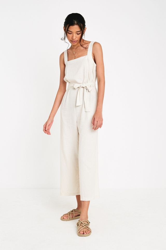 Short Jumpsuit for Woman FAITH, Linen Strap Romper, Sleeveless