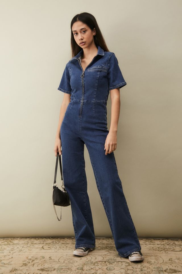 BDG Dark Blue Hello Sunshine Denim Jumpsuit