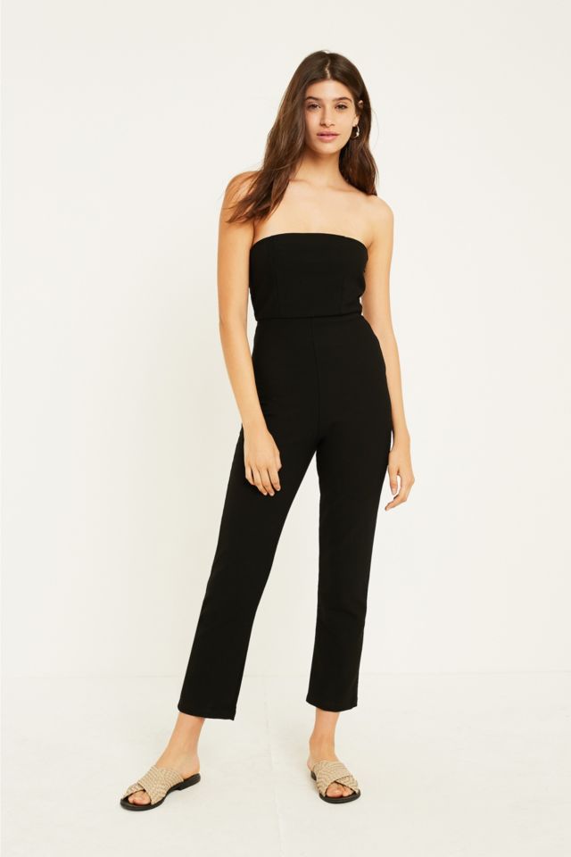 urban outfitters strapless satin flowy jumpsuit in - Depop