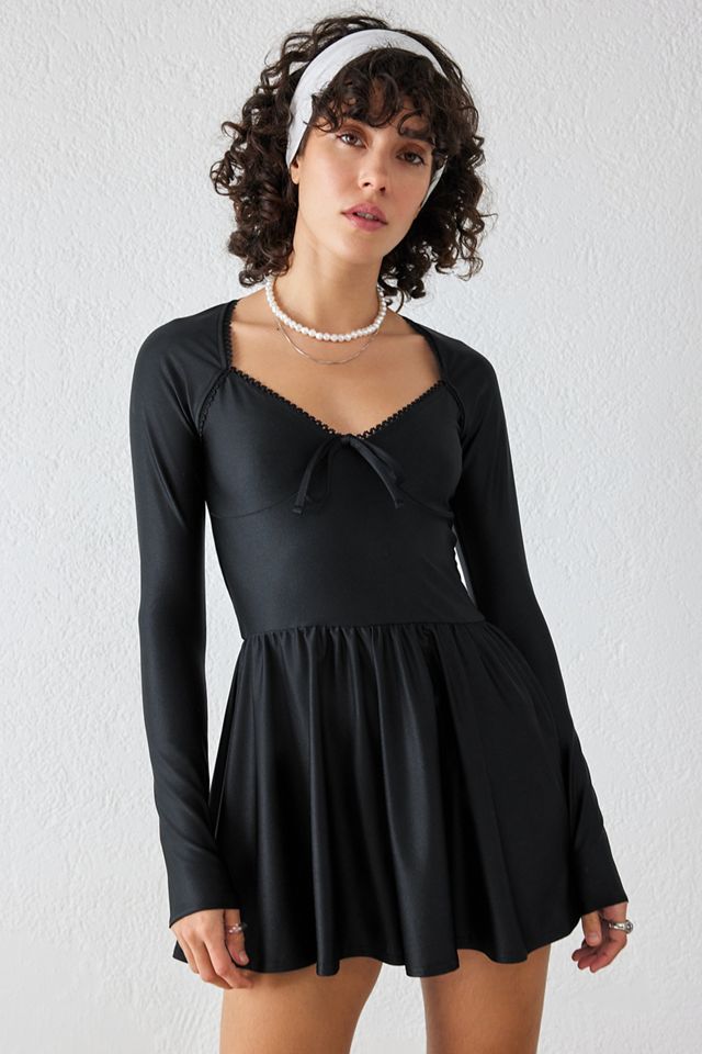UO Arabella Shiny Jersey Playsuit 