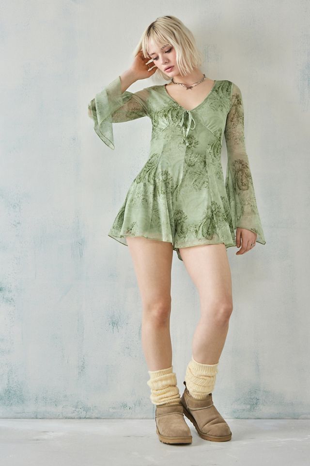 UO Eva Verde Floral Malla Mono #1