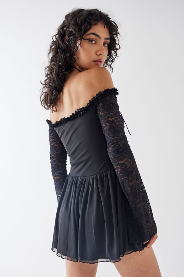 Light Before Dark Esme Lace Bardot Romper #3