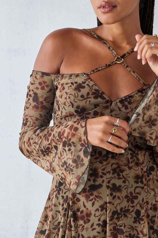 UO Floral Raina Tuta Intera Mesh Senza Spalline #2