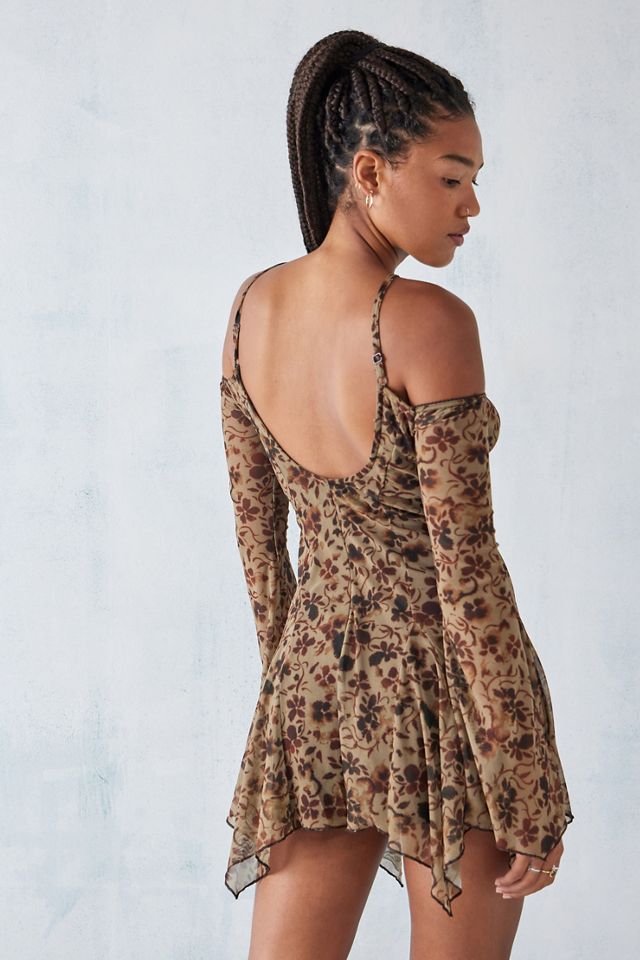 UO Floral Raina Tuta Intera Mesh Senza Spalline #3