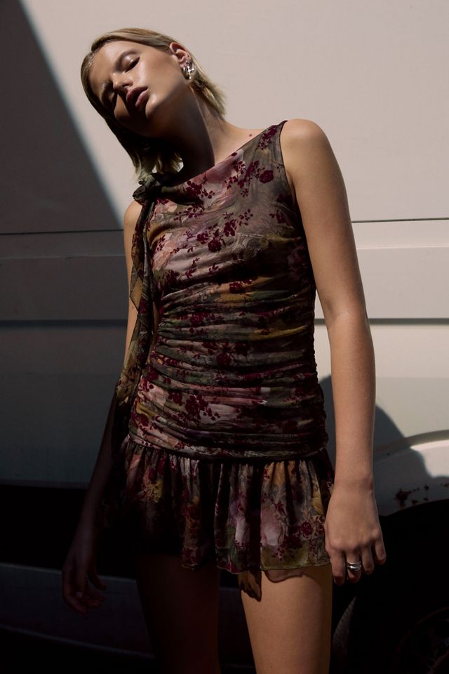 Kimchi Blue Corsage Ruched Flock Playsuit #1