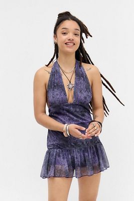 Silence + Noise Strobe Halterneck Skort Dress