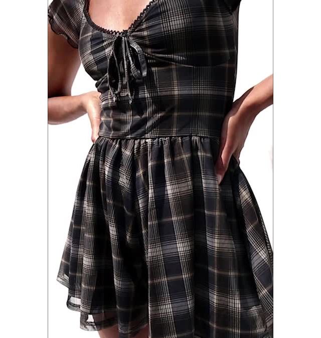 UO Milly Plaid Mesh Playsuit