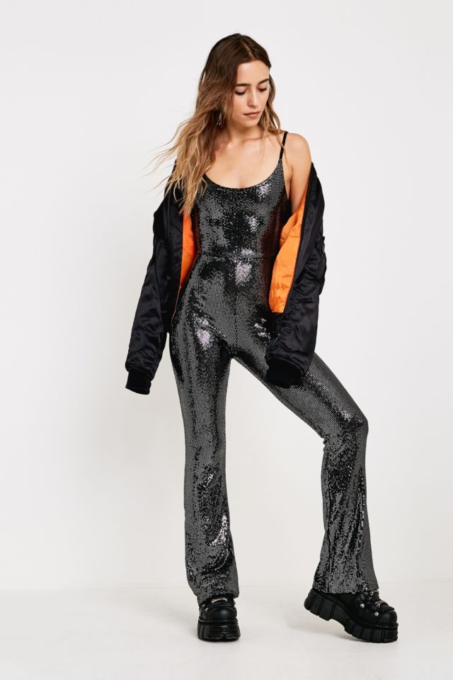Urban Outfitters Overall im Paillettendesign in Silber