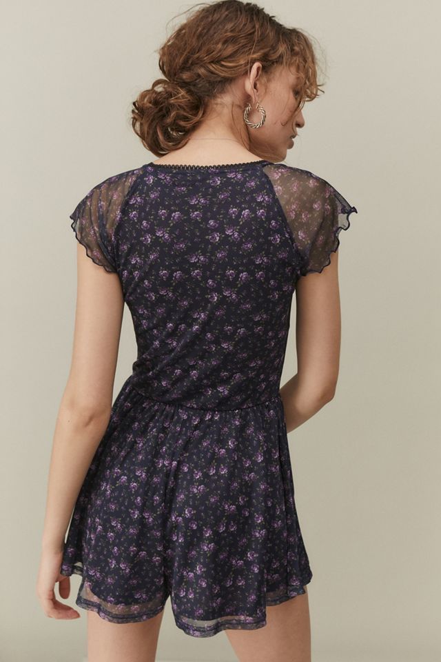 Dress Milly Mesh Romper Urban Outfitters UO Milly Flocked Mesh Playsuit  Urban Outfitters UK