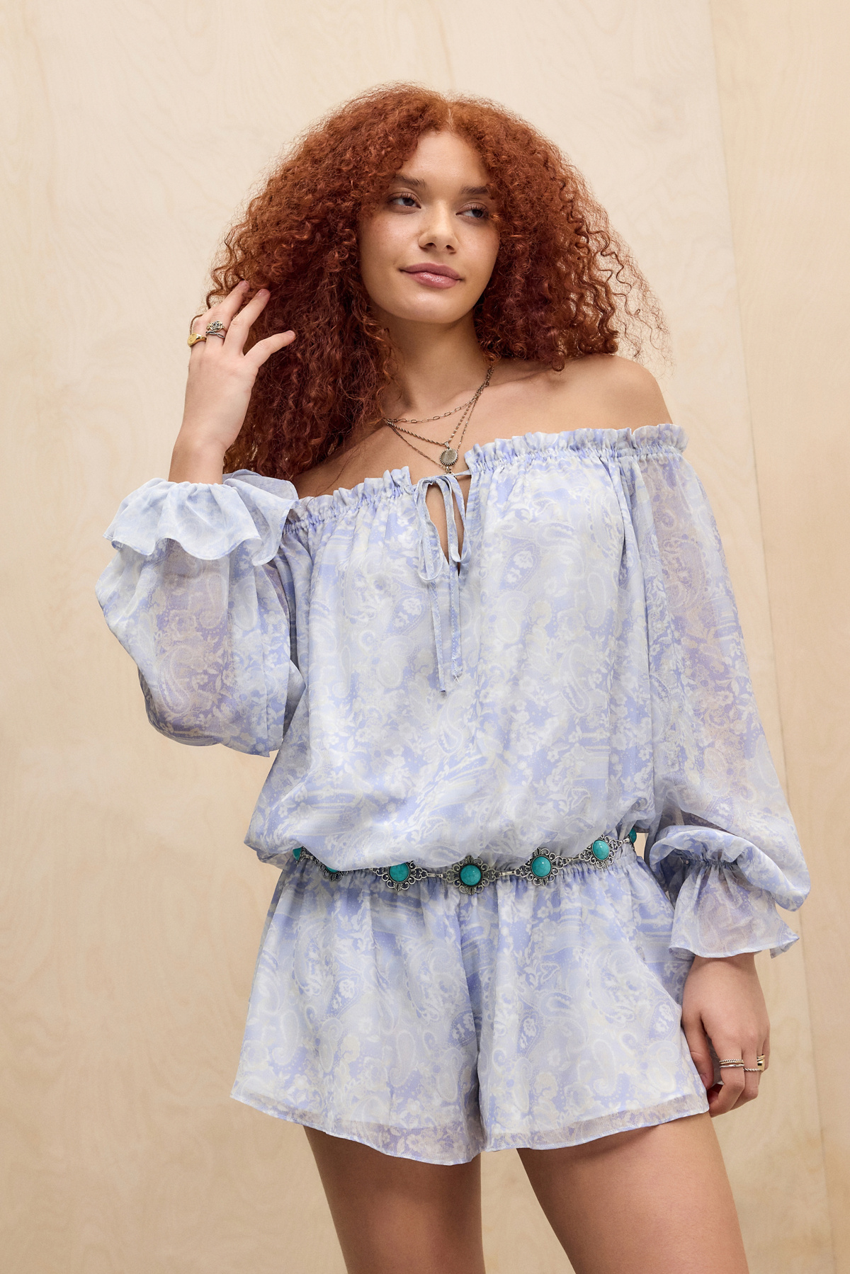 Kimchi Blue Penelope Blouson Sleeve Romper