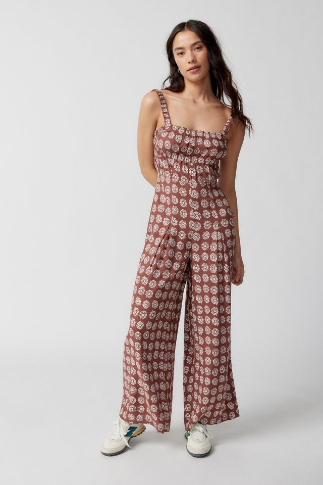 Ecote Lovas Linen Strappy Back Jumpsuit Urban Outfitters UK