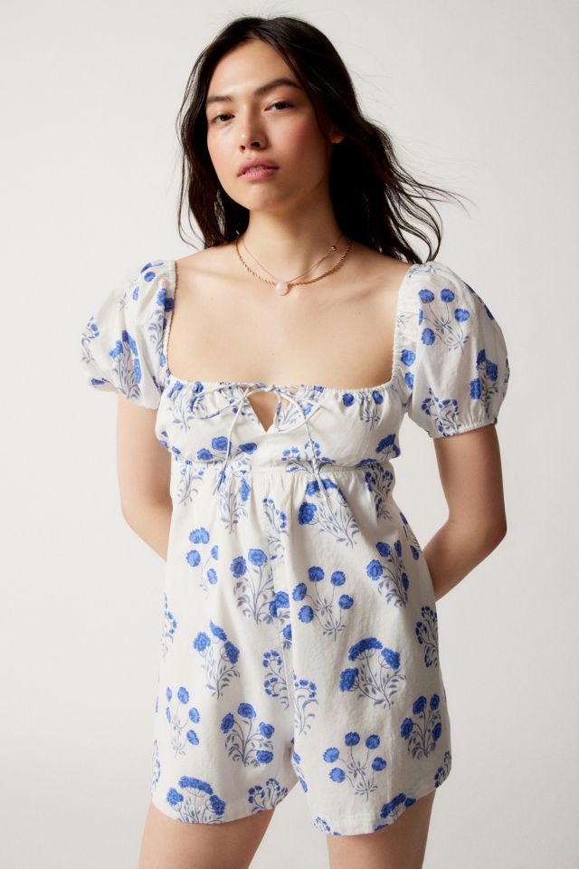UO Ginnie Keyhole Playsuit | Urban Outfitters UK
