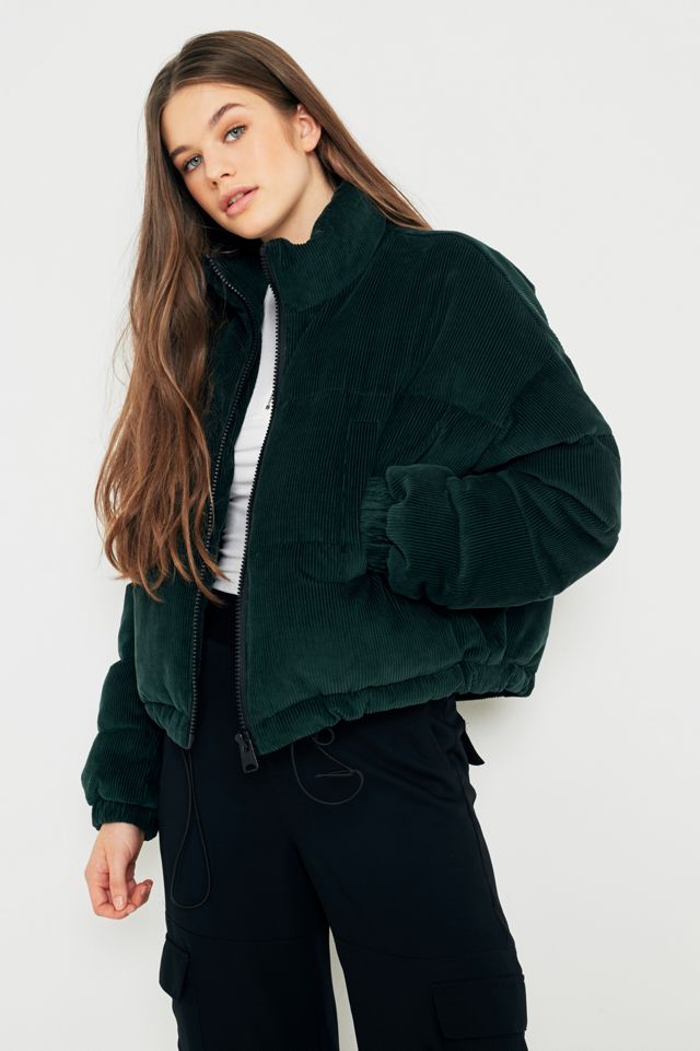 Light Before Dark Green Corduroy Puffer Jacket #1