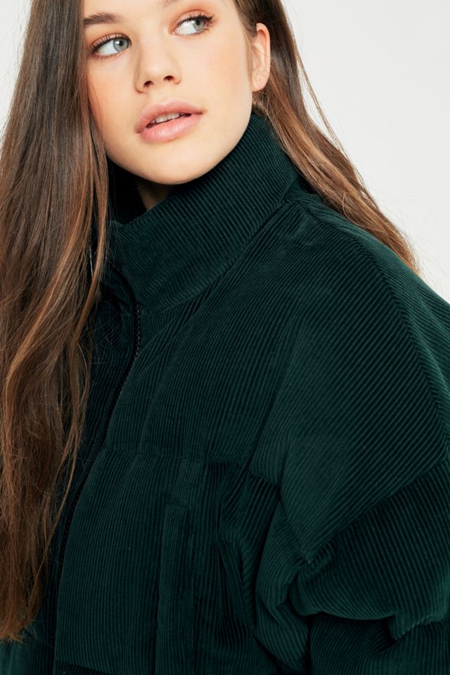 Light Before Dark Green Corduroy Puffer Jacket #5
