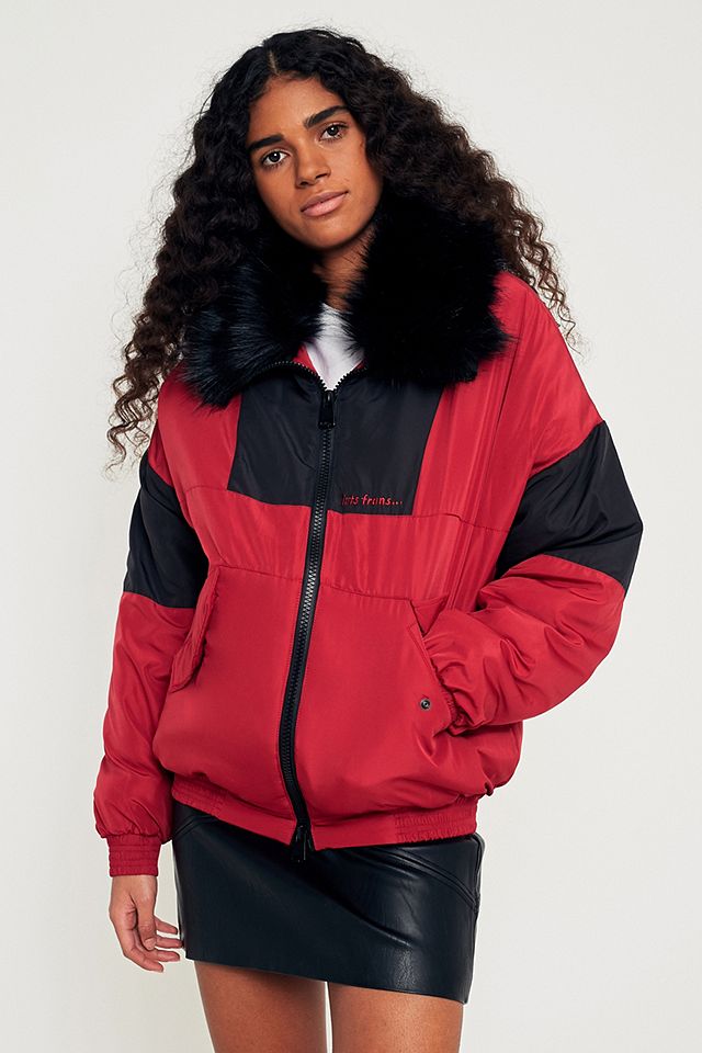 iets frans… Red Panelled Ski Jacket | Urban Outfitters UK