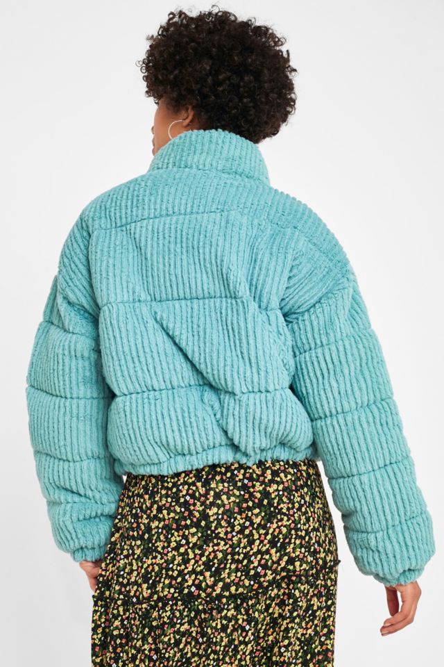 Urban outfitters fluffy corduroy puffer clearance jacket