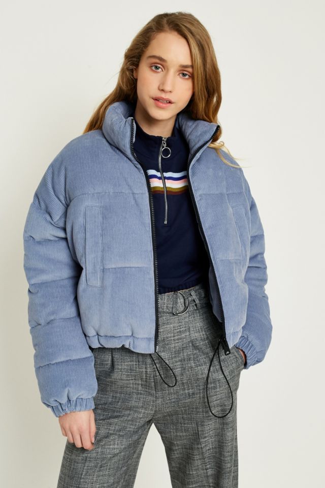 Corduroy puffer store jacket cropped