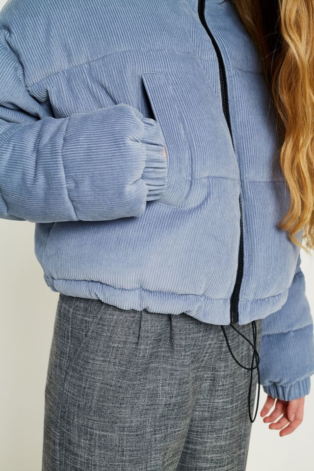 Light blue shop corduroy puffer jacket