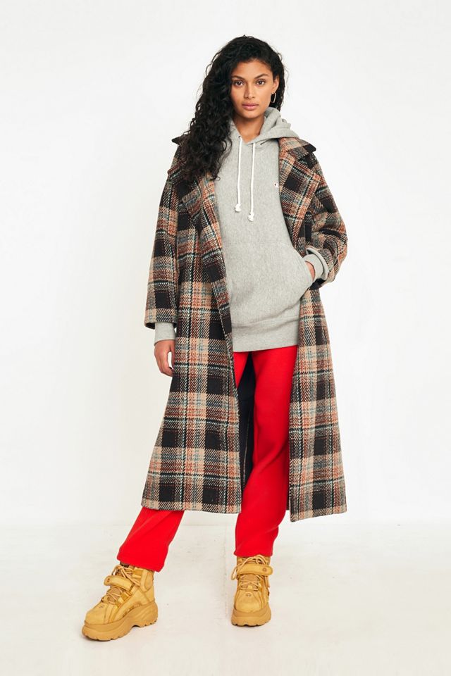 UO Checked Midi Car Coat #2
