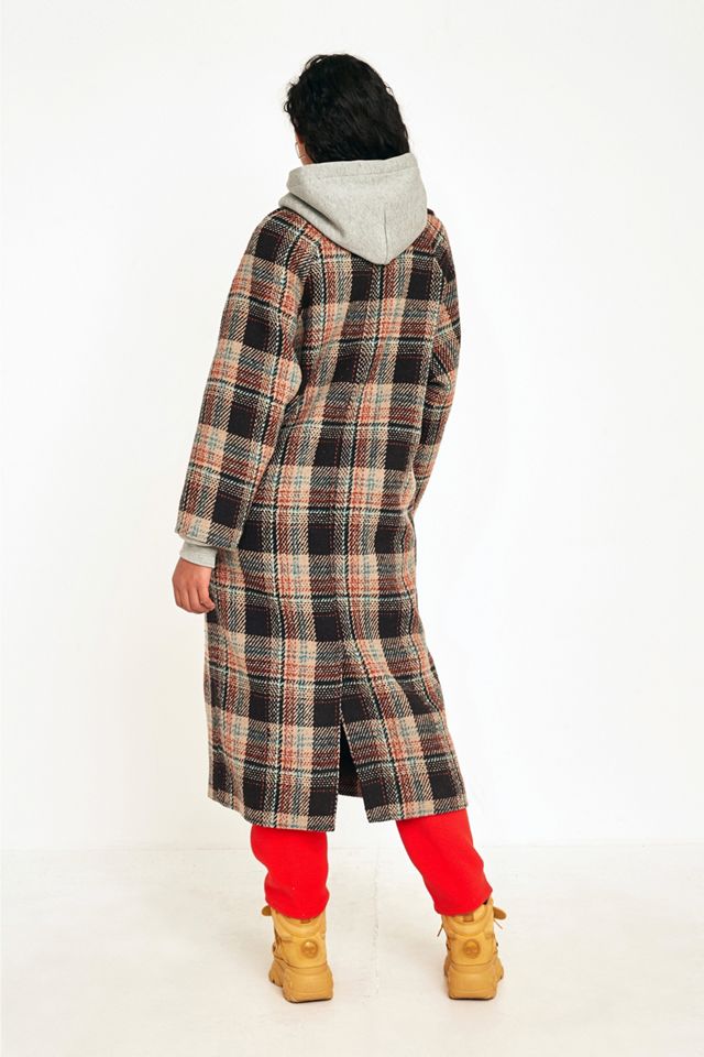 UO Checked Midi Car Coat #4