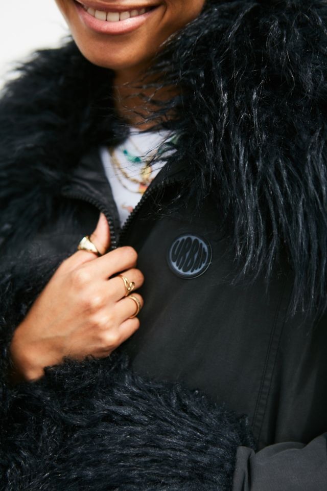 Urban outfitters sale black fur jacket