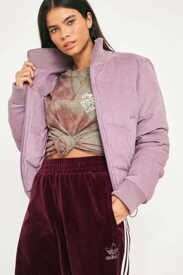 UO Lilac Corduroy Chevron Puffer Jacket #1