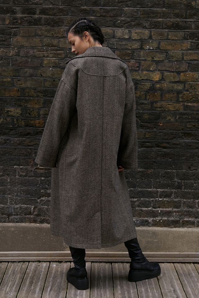 UO - Manteau Marta long avec un motif chevrons surdimensionné #1
