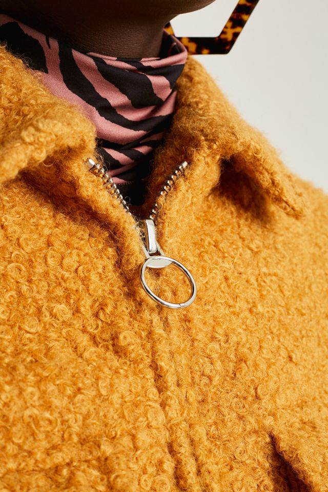 UO Mustard Teddy Zip-Through Jacket #2