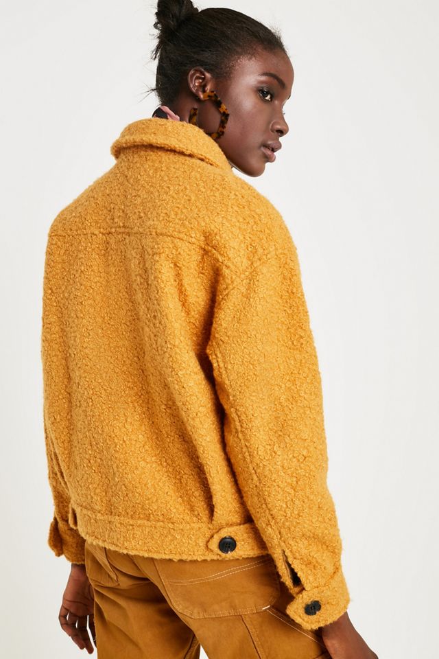 UO Mustard Teddy Zip-Through Jacket #3